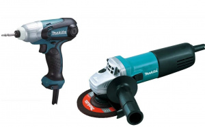 Набор Makita: шуруповерт TD0101 + углошлифовальная машина 9555HN DK0169